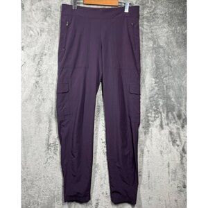 Athleta Chelsea Cargo Lined Pant Womens 10 Tall Purple Gray Pockets